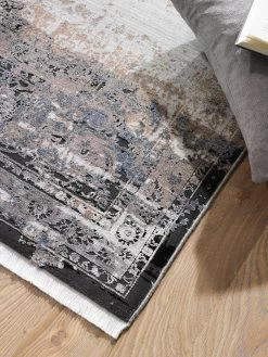 Vintage-Teppich, Vintage Black -Teppichwelt Verkauf Neraida Vintageteppich grau schwarz 160x230 mil3