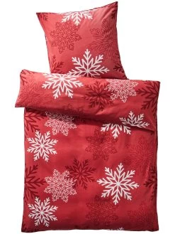 Flanell-Bettwäsche, Rot -Teppichwelt Verkauf Norby Bettwaesche Rot 135x200 pla