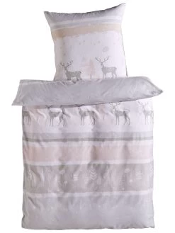 Bettwäsche, Grau/Rose -Teppichwelt Verkauf Nuuk Bettwaesche Rosa GrauRose 135x200 pla