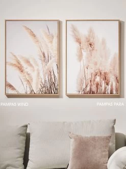 Leinwand-Druck-gerahmt, Weiss 9 Leinwand-Druck-gerahmt, Weiss -Teppichwelt Verkauf PampasWind PampasPara Druckgerahmt Beige Weiss 52x72 mil2