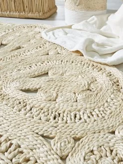Jute-Teppich, Beach -Teppichwelt Verkauf Perleta JuteTeppich Beige Beach 90rund lup2