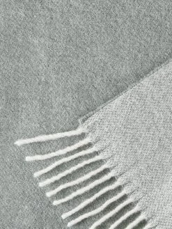 Wolldecke, Offwhite/Hellgrau -Teppichwelt Verkauf Runa Decke Grau OffwhiteHellgrau 140x200 lup