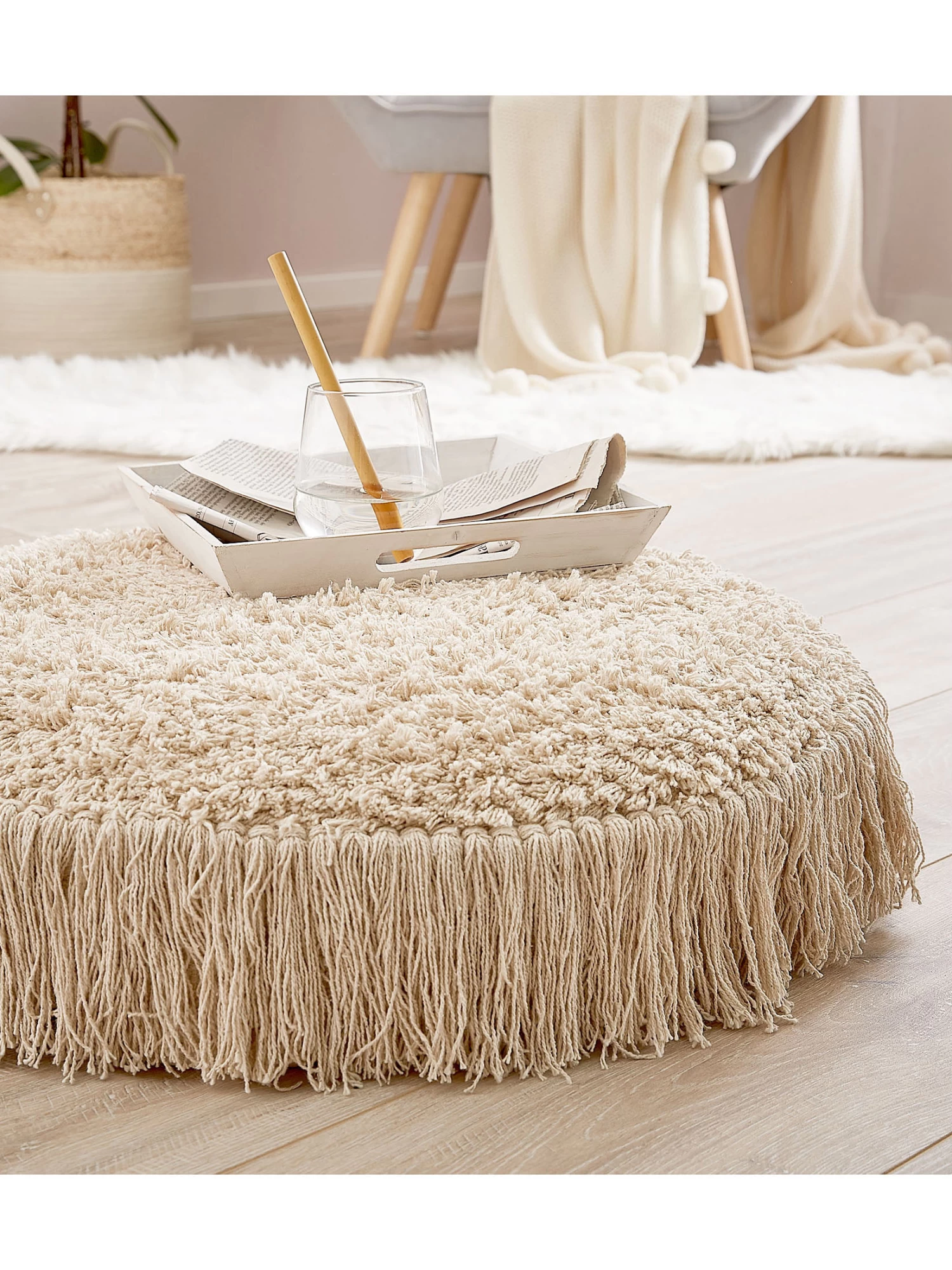 Teppichwelt Verkauf -Teppichwelt Verkauf Salamanca Bodenkissen Beige Offwhite 60x60 mil