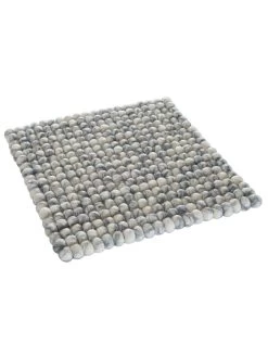 Sitzauflage, Grey Natural -Teppichwelt Verkauf Sannerud Filzkugel Sitzkissen grau GreyNatural 40x40 sper