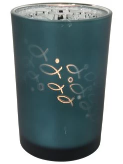 Teelichthalter, Blau 7 Teelichthalter, Blau -Teppichwelt Verkauf SchoolofFish Teelichthalter Blau 12x12x18 per2