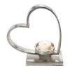 Teelichthalter, Nickel -Teppichwelt Verkauf SingleHeart Kerzenstaender Silber Nickel 12x25x272C3 per2202