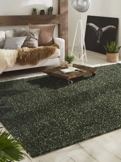 Hochflor-Teppich, Dunkelgrün
