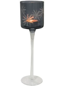 Teelichthalter, Grau -Teppichwelt Verkauf StarLightUp Teelichthalter Grau 7x7x25 per2