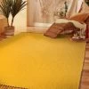 Baumwoll-Teppich, Sonnengelb -Teppichwelt Verkauf Summerweave Handwebteppich gelb Sonnengelb 170x240 mil