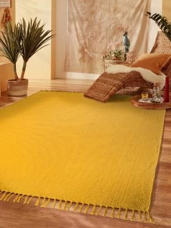 Baumwoll-Teppich, Sonnengelb