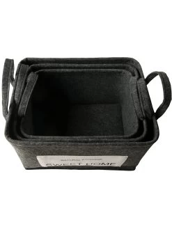 Korb, Dunkelgrau -Teppichwelt Verkauf SweetHome Korb Dunkelgrau Set innen per