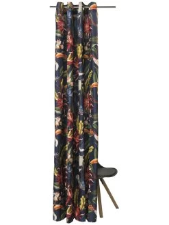 Ösenschal, Dunkelblau -Teppichwelt Verkauf Tucani Gardine Oesenschal Blau Dunkelblau 140x250 pla2